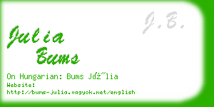 julia bums business card